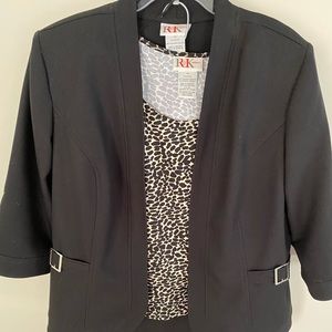 Black skirt suit w/ leopard print shell